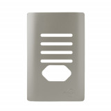 Placa p/ 4 Interruptores + Tomada 4x2 - Novara Aço